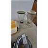 Image 7 : Philips Electric Knife, Two Vintage Irons, Two Glass Blenders. Cannisters