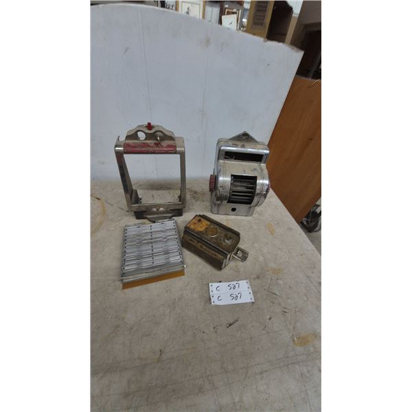 Vintage Coin-Operated juke box selector Machine Parts: 2 Chrome-Plated Housings, Coin Box, and