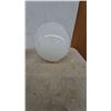 Image 2 : Three White Glass Light Fixtures: One Large Globe, One Hobnail Oval, and One Small Globe