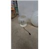 Image 4 : Three White Glass Light Fixtures: One Large Globe, One Hobnail Oval, and One Small Globe