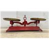 Image 7 : Antique Red Cast Iron "Honest" USA General Store Balance Scale With Brass Pans