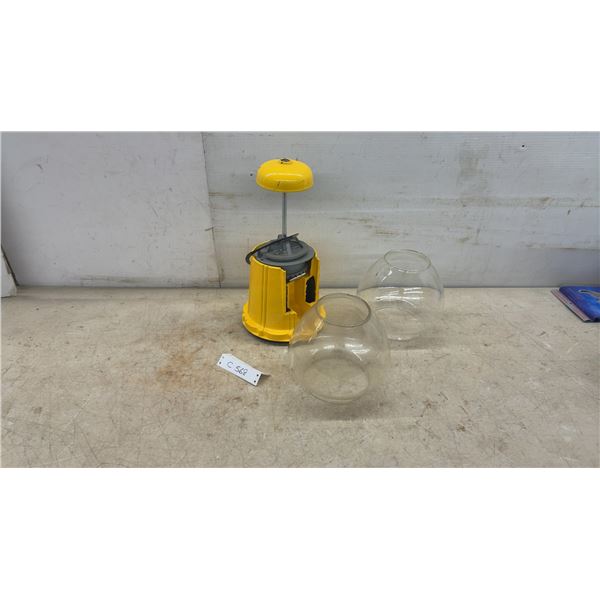 Voyager Gumball Machine with Metal Housing and Two Clear Glass Globes, Missing Coin Mechanism