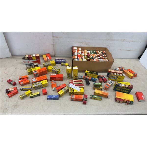 Large Lot of Vintage NOS Electronic Vacuum Tubes, RCA, Sylvania, GE, Philips, Westinghouse