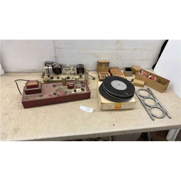Wurlitzer Model 501 and Rock-Ola Model 1056-A Tube Amplifiers, Records, Parts