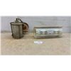 Image 1 : Vintage Brass Lantern Pendant Light and Mid-Century Modern Diamond Pattern Wall Light