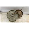 Image 3 : Vintage Brass Lantern Pendant Light and Mid-Century Modern Diamond Pattern Wall Light