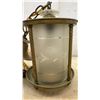 Image 4 : Vintage Brass Lantern Pendant Light and Mid-Century Modern Diamond Pattern Wall Light