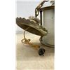 Image 5 : Vintage Brass Lantern Pendant Light and Mid-Century Modern Diamond Pattern Wall Light