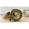 Image 6 : Vintage Brass Lantern Pendant Light and Mid-Century Modern Diamond Pattern Wall Light