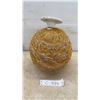 Image 1 : Vintage Mid-Century Modern Amber and Clear Spaghetti String Spherical Flush-Mount Lamp, 1960s
