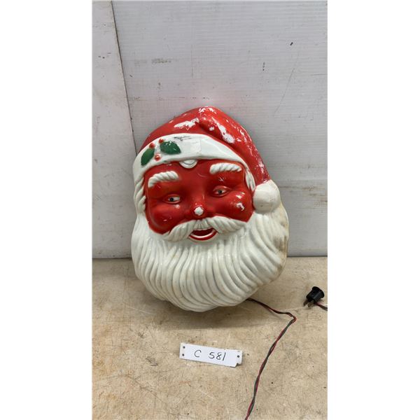 Vintage Empire Plastics Light-Up Santa Claus Face Christmas Decoration, 15 1/2 × 12”