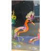 Image 6 : Three Framed Art Pieces: Two Mexican Feather Bird Art and Shell Flower Bouquet, Largest 12 × 10”