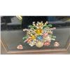 Image 8 : Three Framed Art Pieces: Two Mexican Feather Bird Art and Shell Flower Bouquet, Largest 12 × 10”