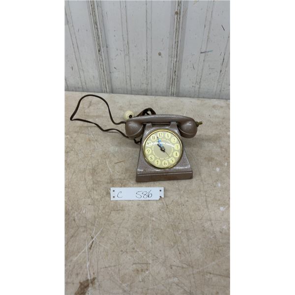 Vintage Timelite Telephone novelty clock and cigarette lighter