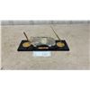 Image 1 : Lamborghini Countach Crystal Model Desk Pen Holder Set on Black Base with 2 Gold Pen Holder