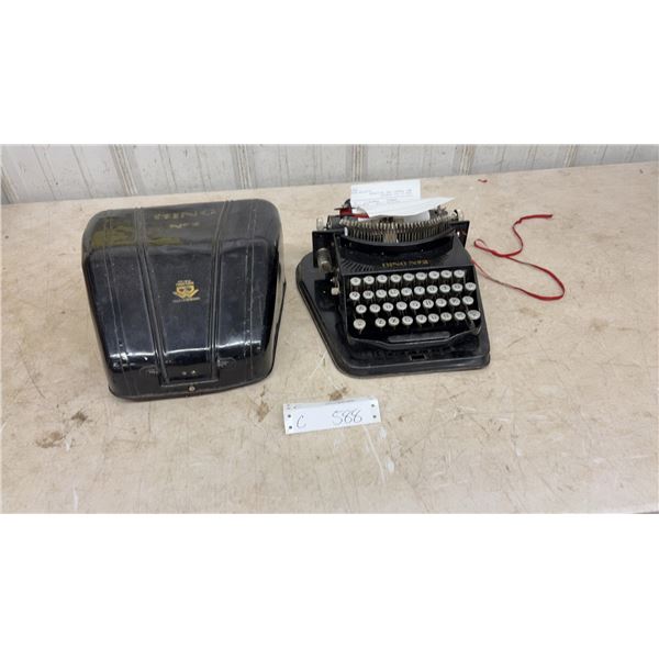 Vintage Bing No. 2 Portable Manual Typewriter with Carrying Case, Made in Germany