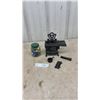 Image 1 : Miniature Crescent Cast Iron Toy Stove With Accessories and Jar of Marbles
