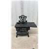 Image 2 : Miniature Crescent Cast Iron Toy Stove With Accessories and Jar of Marbles