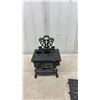 Image 3 : Miniature Crescent Cast Iron Toy Stove With Accessories and Jar of Marbles