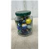 Image 6 : Miniature Crescent Cast Iron Toy Stove With Accessories and Jar of Marbles
