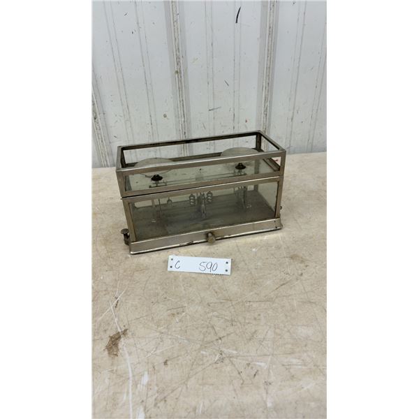 Antique The Torsion Balance Co. Glass-Enclosed Precision Balance Used by Apothecaries and