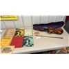 Image 1 : Vintage Violin in Case with Bow and Music Books