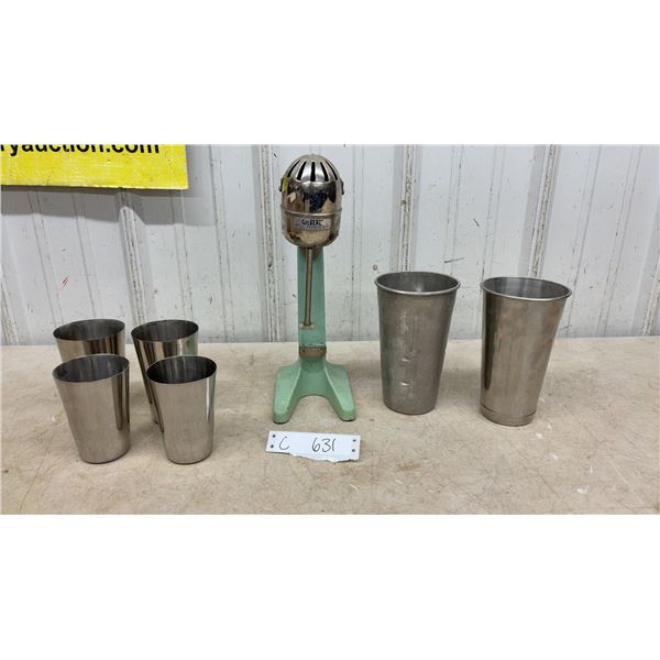 Gilbert Electric Milkshake Mixer and Stainless Steel Milkshake Cups