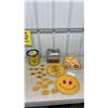 Image 1 : Wilton Jukebox Cake Pan, Riley’s Toffee Tin, Smiley Face Tray, Coasters
