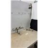 Image 1 : Antique Wall-Mount Three-Handle Utility Faucet and Exposed Pipe Shower Fixture With Cross Handles