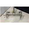 Image 5 : Antique Wall-Mount Three-Handle Utility Faucet and Exposed Pipe Shower Fixture With Cross Handles