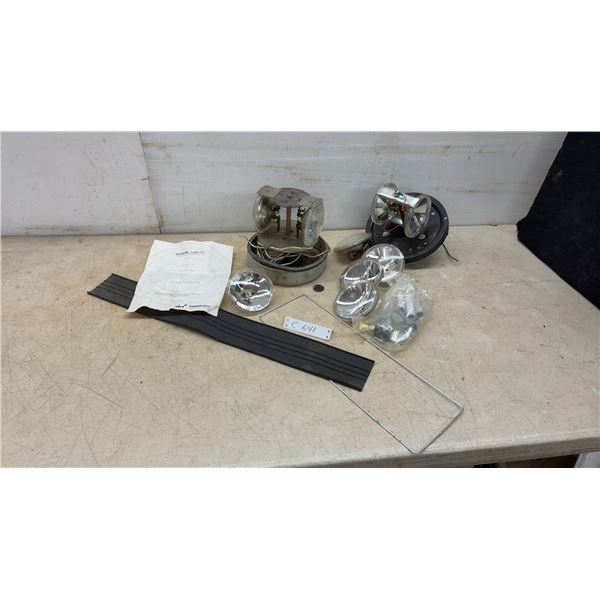 Vintage K-D Lamp Company Revolving Warning Beacons With GE PAR36 Lamps and Mounting Kit