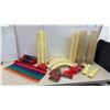 Image 1 : Jukebox Parts, Assorted Plastic Light Diffusers, Curved Panels, Corrugated Red Panels, Striped