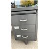 Image 3 : Vintage Steel Office Desk with Pull-Out Trays and Multiple Drawers 60 × 30 × 28