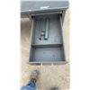 Image 4 : Vintage Steel Office Desk with Pull-Out Trays and Multiple Drawers 60 × 30 × 28