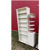 Image 2 : Two White Wood Display Shelves, One with Cabinet and Three Round Tiered Shelves 78 × 45 × 12