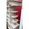 Image 4 : Two White Wood Display Shelves, One with Cabinet and Three Round Tiered Shelves 78 × 45 × 12