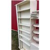Image 5 : Two White Wood Display Shelves, One with Cabinet and Three Round Tiered Shelves 78 × 45 × 12