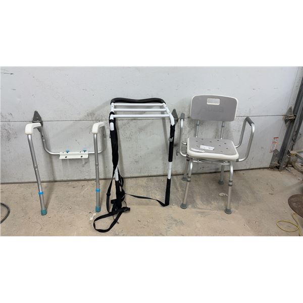 MOBB Adjustable Swivel Shower Chair, Toilet Safety Frame, and Commode Surround Frame