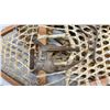 Image 2 : Vintage Pair of Huron-Style Wooden-Framed Snowshoes with Rawhide Lacing and Leather Bindings