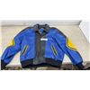 Image 1 : Rare Michael Hoban North Beach Lambskin Leather Bomber Jacket, Size XL, Blue, Black, and Yellow
