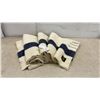 Image 1 : Original Witney Point Pure Wool Blanket, Cream With Dark Blue Stripes, Made in England