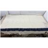 Image 3 : Original Witney Point Pure Wool Blanket, Cream With Dark Blue Stripes, Made in England