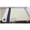 Image 4 : Original Witney Point Pure Wool Blanket, Cream With Dark Blue Stripes, Made in England