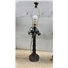 Image 10 : Vintage-Style Bronze Metal Table Lamps with Scrolled Base and Palm Motif, Set of 3, Tallest 32”