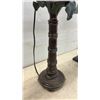 Image 11 : Vintage-Style Bronze Metal Table Lamps with Scrolled Base and Palm Motif, Set of 3, Tallest 32”