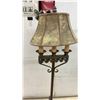 Image 5 : Vintage-Style Bronze Metal Table Lamps with Scrolled Base and Palm Motif, Set of 3, Tallest 32”