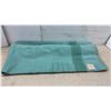 Image 4 : Hudson's Bay 4-Point Blanket, 100% Wool, Teal with Tone-on-Tone Stripes, Made in England