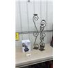 Image 1 : LED Table Top Water Fountain and 3 Brass Candle Holders - Largest 39” tall