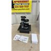 Image 3 : LED Table Top Water Fountain and 3 Brass Candle Holders - Largest 39” tall