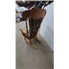 Image 3 : Wooden Rocking Chair with Upholstered Seat and Back Cushions